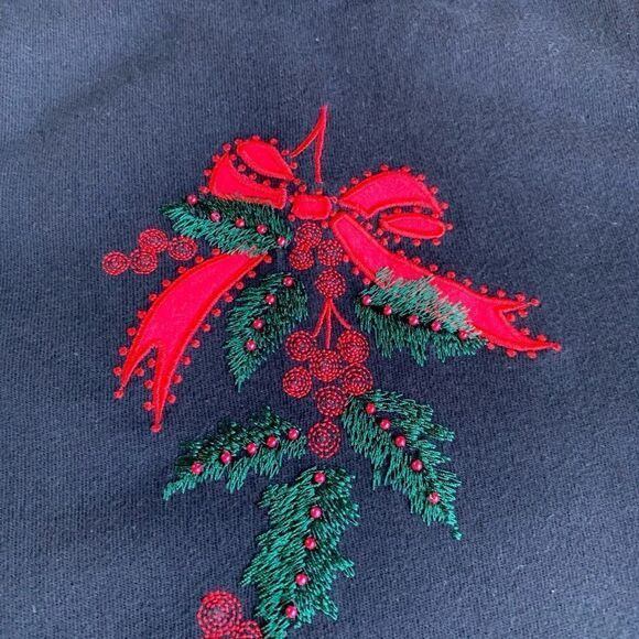 Westbound Vintage Christmas Sweater Dress Embroidery Mistletoe - Picture 11 of 12